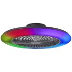Brilliant Salerno Ventilator Plastik Schwarz 54W 6800lm - 830-865 CCT+RGB | 577mm - Fernsteuerung Dimmbar