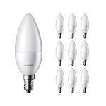 Mehrfachpackung 10x Philips Corepro LED Kerze E14 Matt 5W 470lm - 827 Extra Warmweiß | Ersatz für 40W