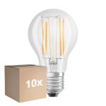Mehrfachpackung 10x Ledvance Classic LED E27 Birne Fadenlampe Klar 7.5W 1055lm - 940 Kaltweiß | Höchste Farbwiedergabe - Dimmbar - Ersatz Für 75W